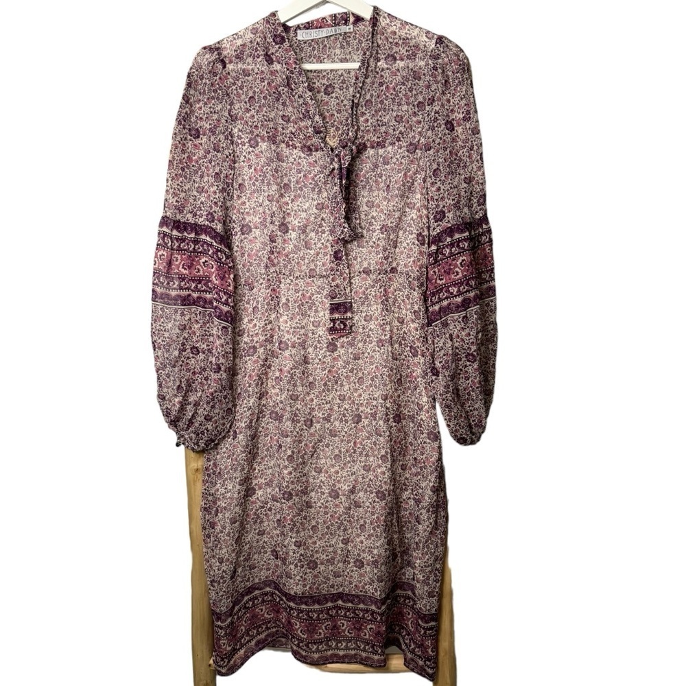 Christy Dawn Purple Floral Midi Dress